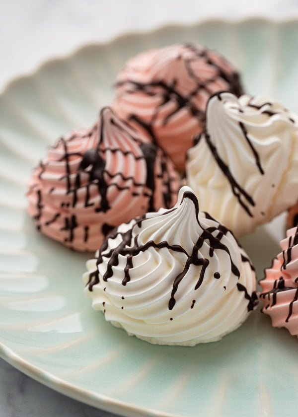 Chocolate Drizzled Meringues